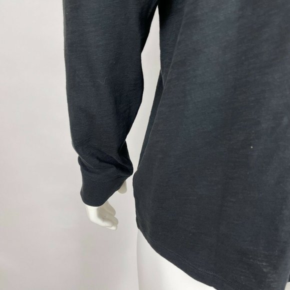 Vince Long Sleeve Henley Tee‎ Shirt Cotton Crew Neck Stretch Top Black Mens XXL - Picture 9 of 12